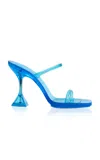 Amina Muaddi Brito 95 Pvc Sandals In Blue