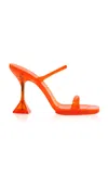 Amina Muaddi Square-headed High-heeled Sandals In Orange