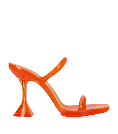 Amina Muaddi Brito 95mm Translucent Mules In Orange