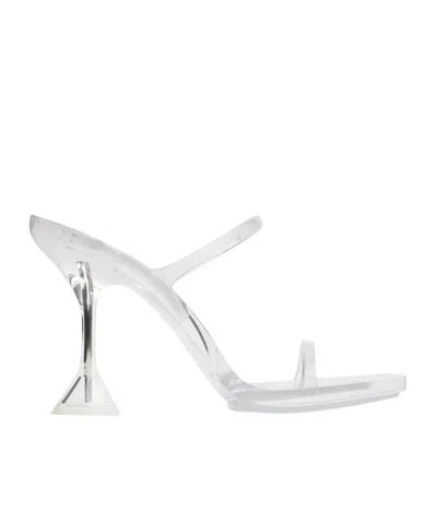 Amina Muaddi Brito Slipper's Cross-strap Sandals In White