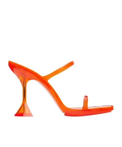 Amina Muaddi Brito Slipper Open-toed Heels Sandals In Orange | ModeSens