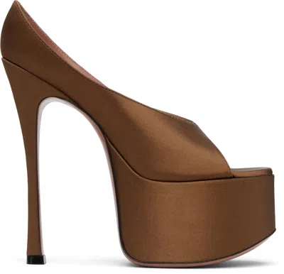 Amina Muaddi Brown Anok Plateau Heeled Sandals