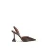 Amina Muaddi Women Holli 95mm Pointed Slingback Pumps In Brown
