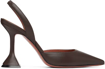 Amina Muaddi Brown Holli 95 Sling Heels