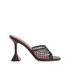 Amina Muaddi Lupita Open-knit And Leather Mules
