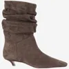 Amina Muaddi Brown Pointed-toe Boots In Brown