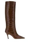 Amina Muaddi Brownprinte Boot In Multi