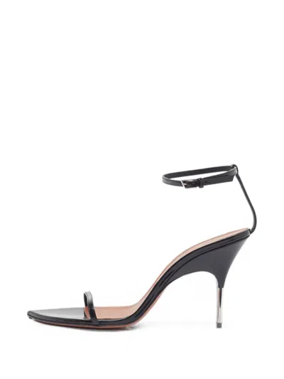 Pre-owned Amina Muaddi Bruna Heeled Sandals In Black