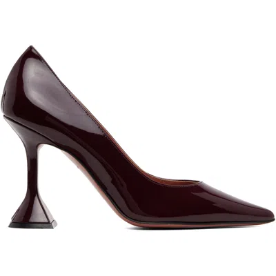 Amina Muaddi Burgundy Ami Pump 95 Heels
