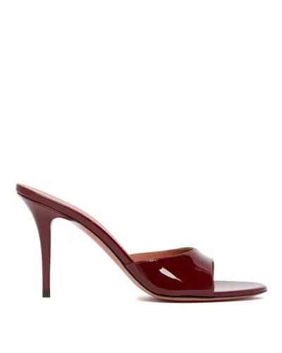 Amina Muaddi Burgundy Elodie Red Mules In Brown