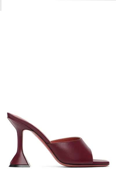 Amina Muaddi Burgundy Lupita 95 Slipper Heeled Sandals In Multi