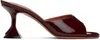 Amina Muaddi Burgundy Lupita Slipper 70 Heeled Sandals In Wine