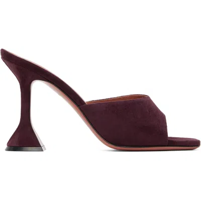 Amina Muaddi Burgundy Lupita Slipper 95 Heeled Sandals In Brown