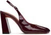 Amina Muaddi Burgundy Sling 95 Heels In Wine