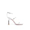 Amina Muaddi Calf Leather Maya Sandals With Adjustable Buckle