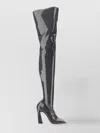 AMINA MUADDI CALFSKIN GEOMETRIC HEEL THIGH-HIGH BOOTS