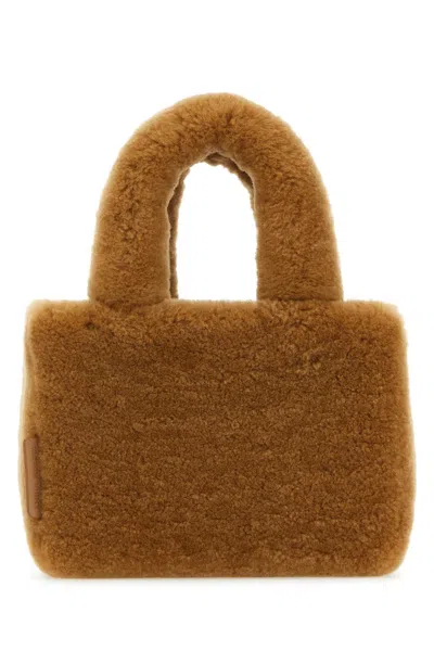 AMINA MUADDI AMINA MUADDI CAMEL SHEARLING AMINI GIULY HANDBAG