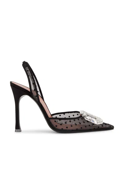 Amina Muaddi 90 Mm Sr Heel With Mirrored Tapered Toe Accessory In Black