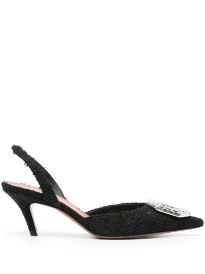Amina Muaddi Camelia 105mm Crystal-buckle Pumps In Black