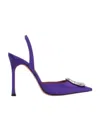 Amina Muaddi Camelia Sling Pumps In Blue
