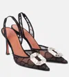 Amina Muaddi Camelia 90 Lace Slingback Pumps In Black