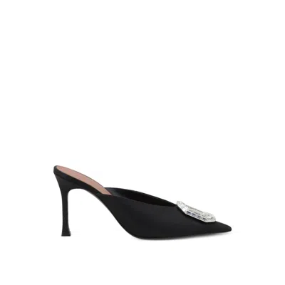 Amina Muaddi Camelia 90 Mules In Black
