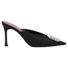 Amina Muaddi Camelia 90 Mules In Black