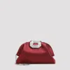 Amina Muaddi Camelia Crystal-buckle Clutch Bag In Red