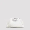 Amina Muaddi Almond White Leather Camelia Bag In White