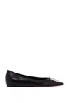 Amina Muaddi Pointed Ballet Shoes In Black