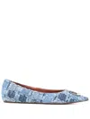 Amina Muaddi Camelia 90 Embellished Tweed Pumps In Blue