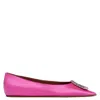 Amina Muaddi Fuchsia Satin Camelia Ballerinas In Pink