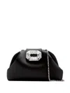 Amina Muaddi Satin Finish Shoulder Bag With Embellished Buckle