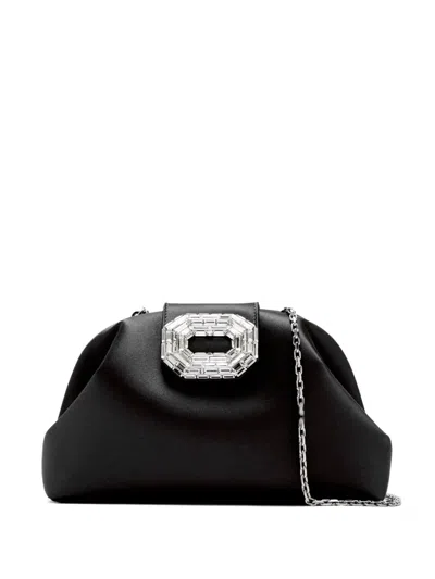 Amina Muaddi Camelia Crystal-embellished Satin Clutch