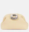 Amina Muaddi Camelia Embellished Leather Clutch