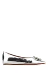 Amina Muaddi 5mm Camelia Mirror Leather Ballerinas In Silver