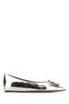 Amina Muaddi 5mm Camelia Mirror Leather Ballerinas