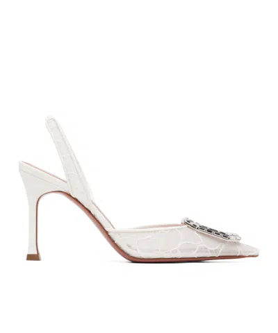 Amina Muaddi Camelia Lace Sling 90 High-heeled Sandals In Multi