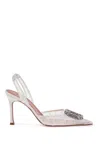 Amina Muaddi 90mm Camelia Slingback Pumps In Cream