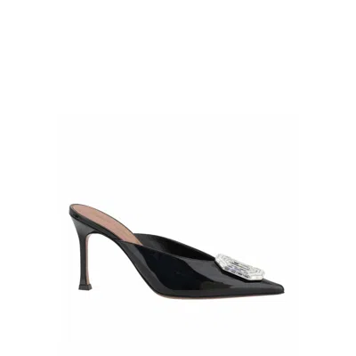 Amina Muaddi Camelia Patent 90 Mules Women In Black