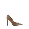 Amina Muaddi 105mm Camelia Crystal-embellished Pointed-toe Pumps In Brown
