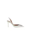 Amina Muaddi Leather Camelia Slingback Mules 105