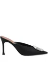 Amina Muaddi Camelia 90 Mules In Black