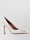 Amina Muaddi Camelia Pumps Embellished Detail Pointed Toe Stiletto In White