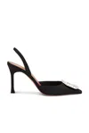 Amina Muaddi Camelia Patent Leather Slingback Pumps In Black