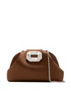 Amina Muaddi Camelia Satin Crystal-embellished Clutch