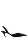 Amina Muaddi Camelia Tweed Slingback Pumps In Black
