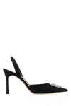 Amina Muaddi Camelia Patent Leather Slingback Pumps In Black