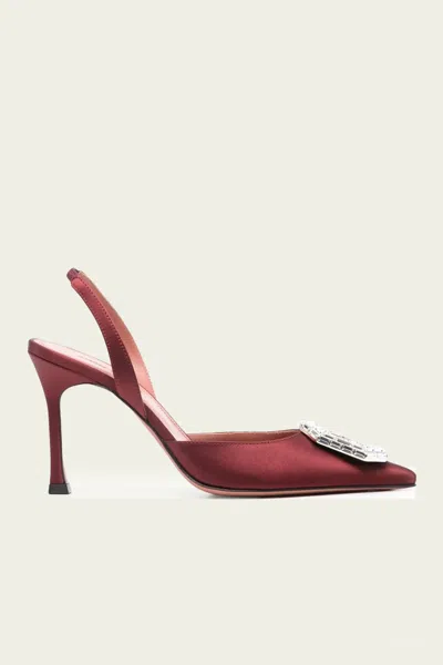 Amina Muaddi Begum Crystal-embellished Mirrored-leather Slingback Pumps In Animal Print