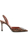 Amina Muaddi Camelia Crystal-embellished Pointed Pumps In Animal Print
